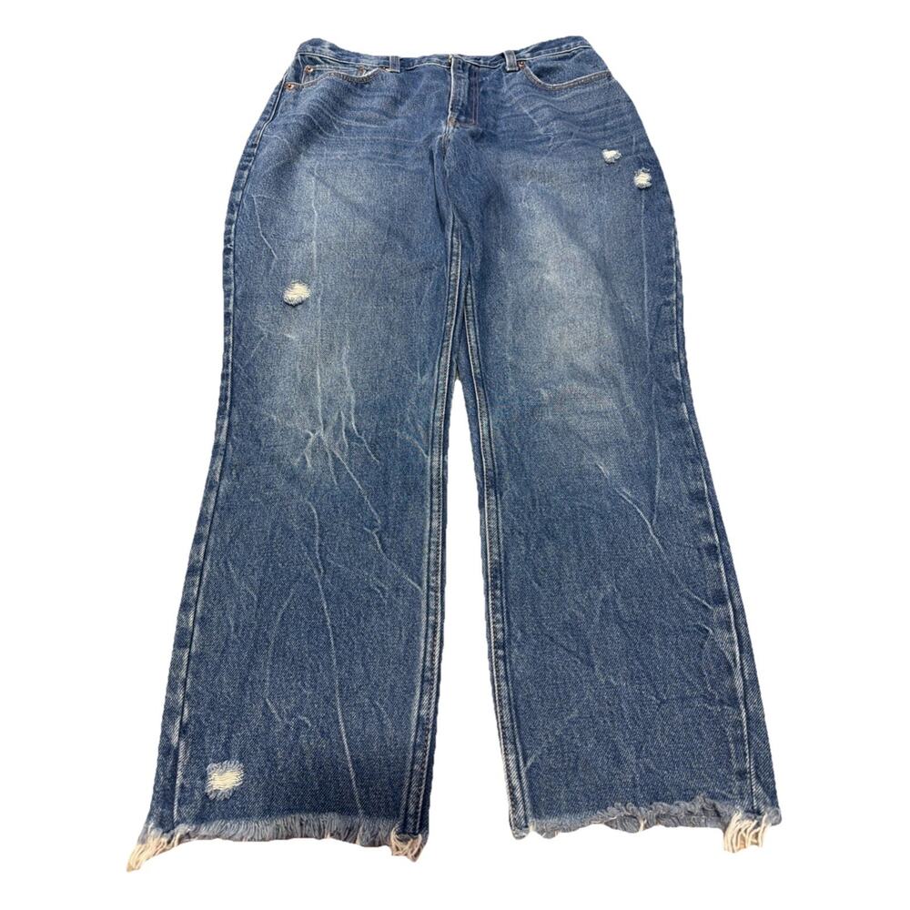 Abercrombie & Fitch A&F Mom Jean 29 8R High Rise Distressed Raw Hem